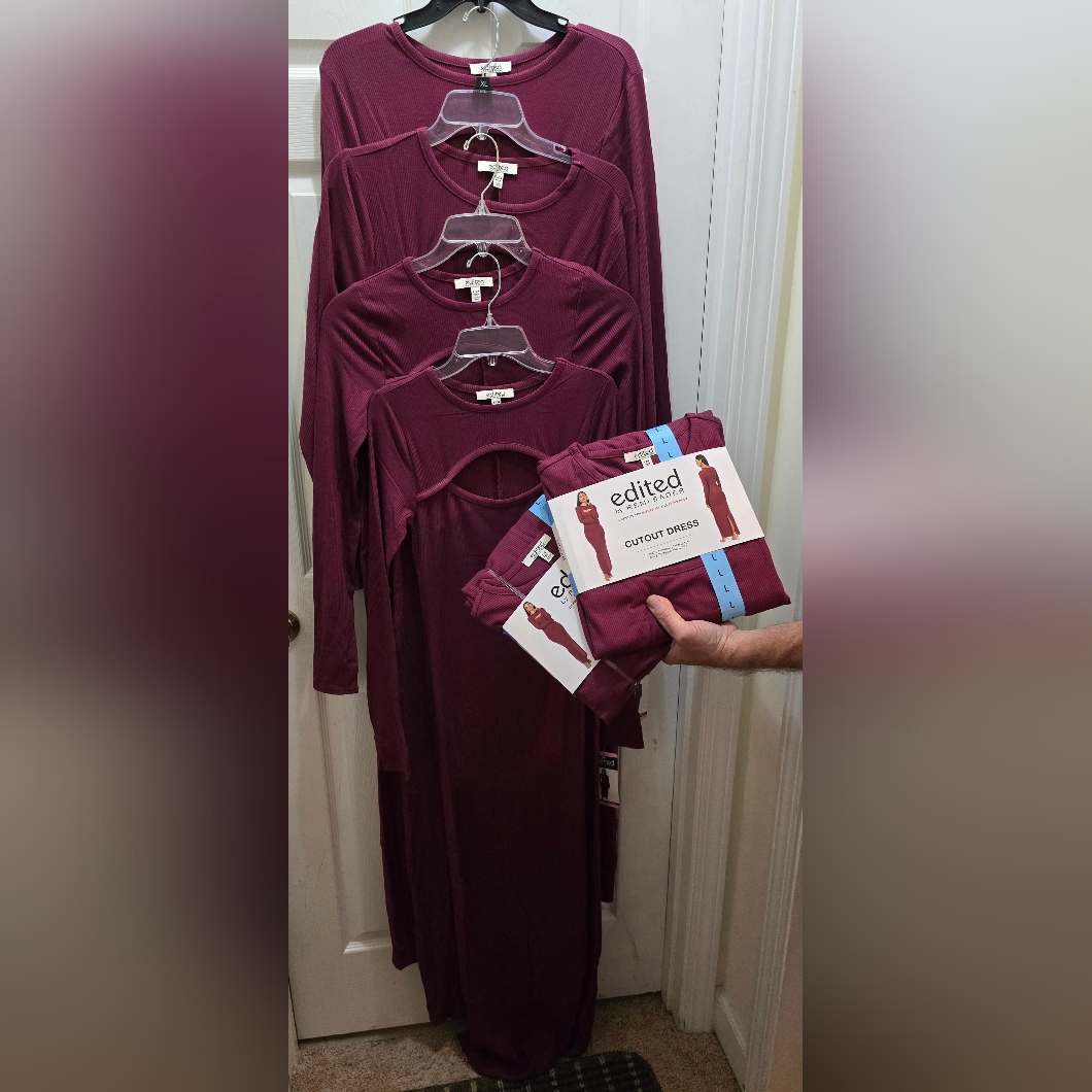 Edited Burgundy Cutout Dress, 6 Available, S, L Or Xl, Price Is For 1